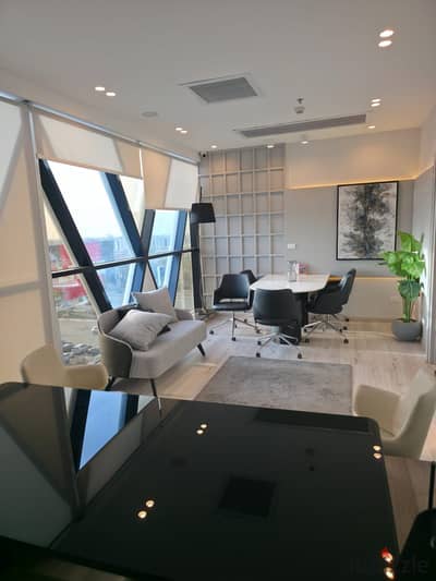 Office 110m for rent furnished in Cairo Business Plaza New Cairo
