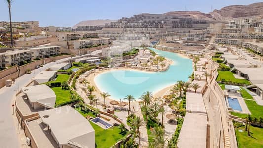 شالية ريسيل بسعر لقطة تكملة اقساط  فيو بحر ولاجوون للبيع في  المونت جلالة العين السخنة IL Monte Galala