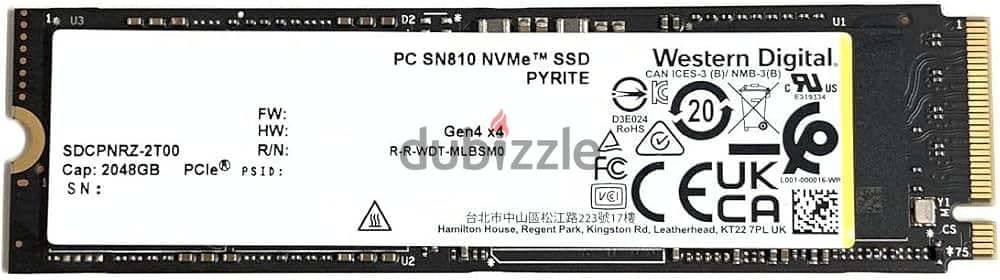 2TB NVME WESTERN DIGITAL PCIE GEN4 X4 Gaming