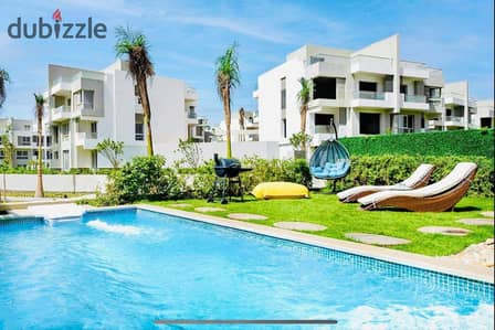 Apartment for sale, 79 sq m, ground floor with garden, ready for immediate occupancy, finished, in Beta Greens compound, New Cairo, near Madinaty, wit