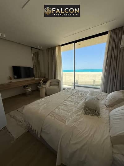 For sale Sea View in Marina El Alamein fully finished chalet with down payment of 395,000 EGP next to Rixos mins maseilia & hacienda bay north coast