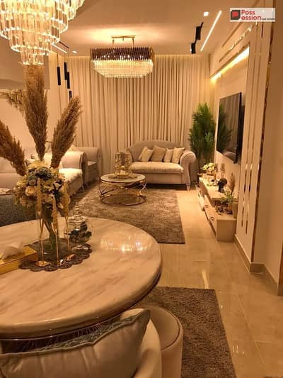Apartment for Sale at a special price in Aljar Compound Fully finished ACs & view Water Features Installments over 7 y Madinaty & The Spine