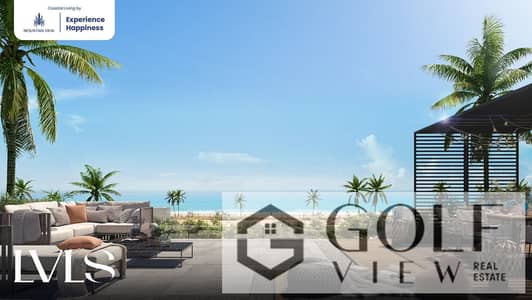 For sale, a beach house chalet with 3 rooms and a private garden directly on the lagoon at Levels Mountain View, Ras Al Hikma - North Coast
