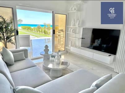 With a 5% down payment, a fully finished ground-floor chalet with a garden on the sea in the best location in Awjami Ras El Hekma by SODIC