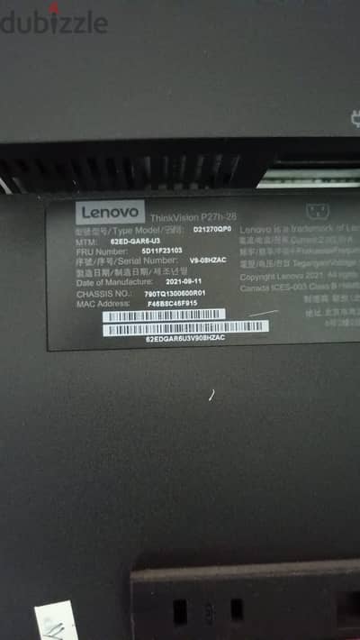 27 inch - 2K Resolution Lenovo thinkvision 60 Hz with sound