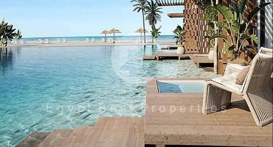 EARLY DELIVERY CHALET 2 BEDROOMS FOR SALE IN NORTH COAST DIRECT LAGOON FULLY FINISHED WITH INSTALLMENT 5% DOWNPAYMENT UP 8 YEARS