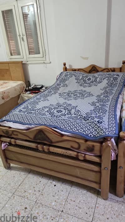 سرير مقاس 2م × 110 سم بالمرتبة  مدينة نصر 01286791239