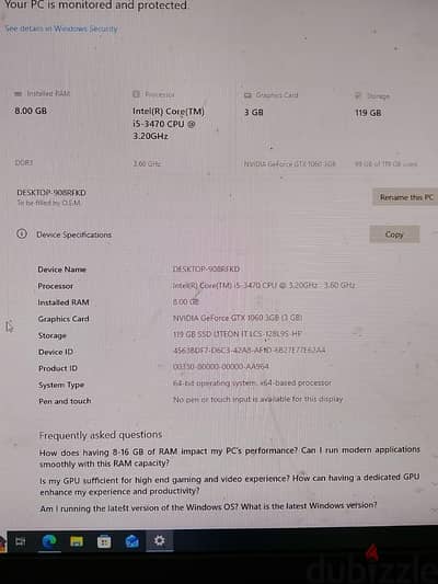 i5 3470 8ram gtx1060 3g