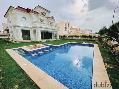 Villa for rent in New Shrouk City with a swimming pool, first occupancy after finishing