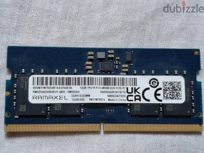 Laptop RAM 12GB DDR5 4800MHz - Ramaxel SODIMM