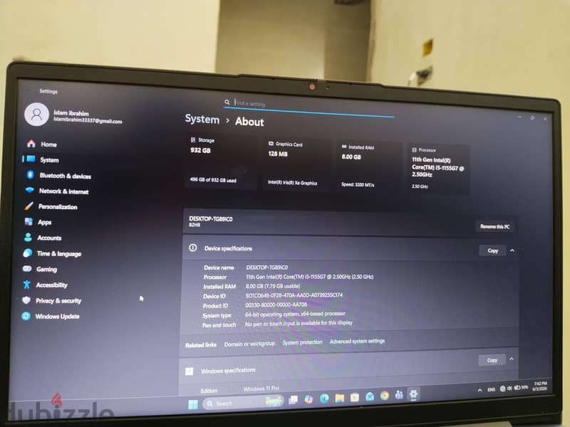 Lenovo IdeaPad 3 Core i5 11th Gen RAM 8GB HDD 1TB 3