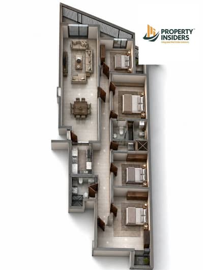 Apartment for sale in installments, 220m², off Lebanon Street