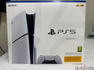 PS5 Slim 1TB بلايستيشن سليم جديد  كامل مع الدريف متبرشم ١ تيرا