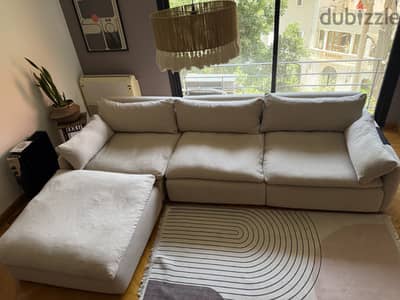 Ariika L-shape Sink-In sofa (1,5 years, spotless) Sofa for sale.