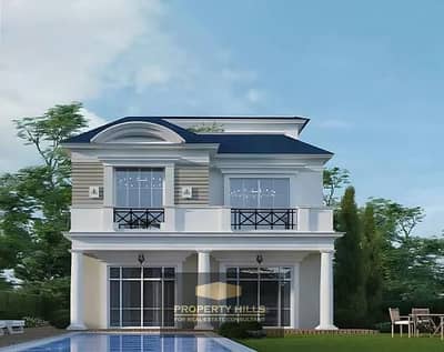 Fully finished villa with pool ready for immediate delivery with an open view of the landscape in Mountain View 1.1 beside Mivida and near AUC