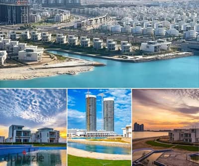 شالية للبيع متشطب بالكامل ڤيو خيالي عالبحر ف قلب العلمين الجديدة كمبوند مزارين  بالقرب من مطار العلمين الجديدة  .