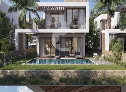 twin house for sale in Azha North Coast, 3BR lagoon view in Ras El Hekma Fully finished 5% down payment, installments over 9 years, resale investment.