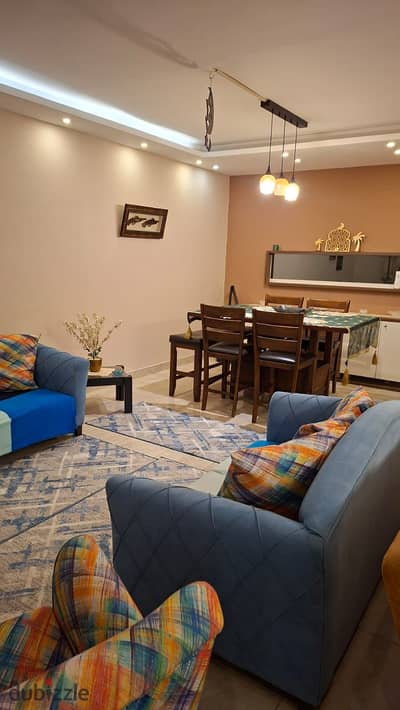 Furnished apartment for rent in Al Rehab, Al Tagamoa, View Garden.