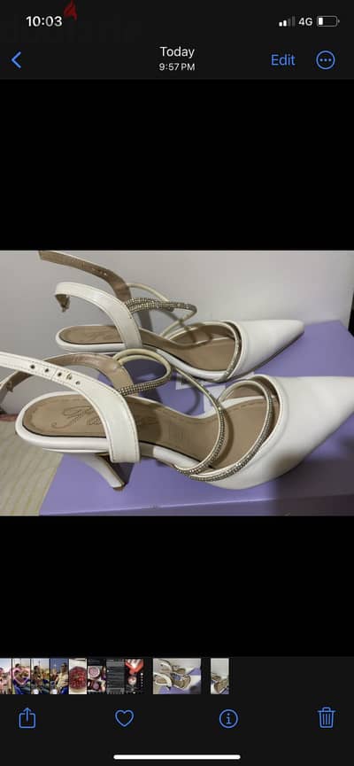 White women’s high heels worn once 2 hours only
