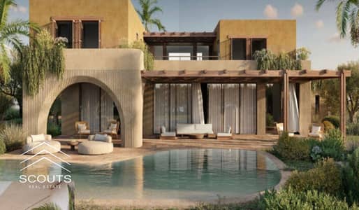 Chalet for sale directly on the beach in installments over the longest repayment period Fully Finished Double View in Ramla North Coast next to La Vista Ras Al Hikma and Foka Bay