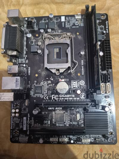 ماذربورد h81 gigabyte. ww  ram 4gb ddr3