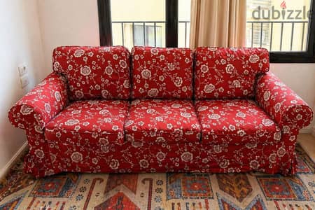 3-Seater Sofa – Hakebo Dark Grey (IKEA) /كنبة 3 مقاعد – Hakebo رمادي غ