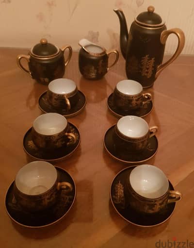 vintage japanese kutani coffee set