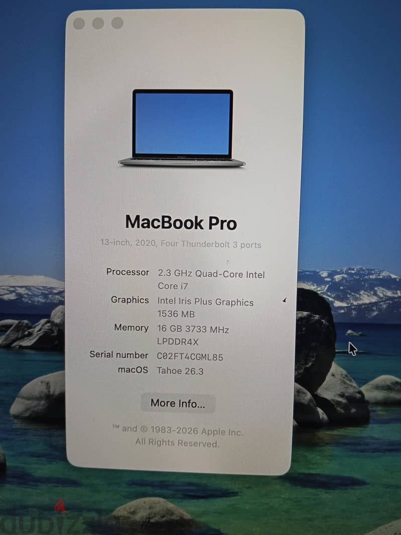MacBook pro core i7 intel 4
