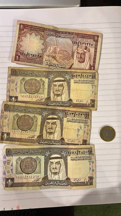 عملات سعودي و قطري و لبناني قديمة