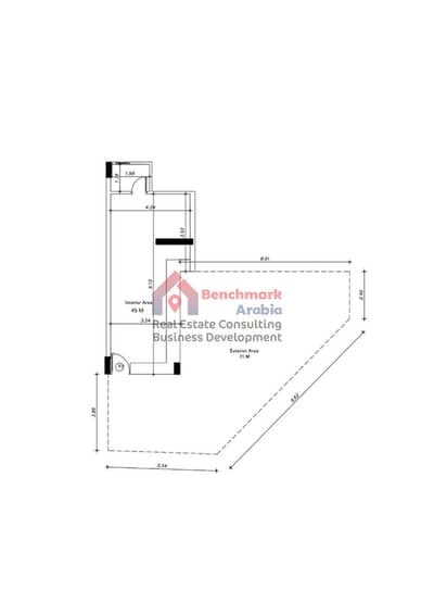 Shop for sale, 45 sq m, ready for immediate occupancy with installments, with an outdoor area of ​​71 sq m, in a compound area in the Central Plateau