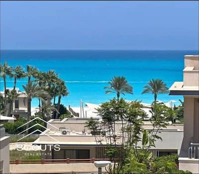 Chalet for sale 215m with private garden on sea first row to the lagoon in Hacienda North Coast Ras El Hekma Palm Hills near Fouka Bay