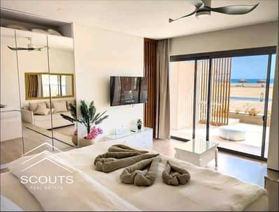 Immediate receipt with installment, chalet for sale directly on the sea view in Soma Bay, Red Sea, fully finished, minutes from El Gouna, next to Makadi and Red Marinas.
