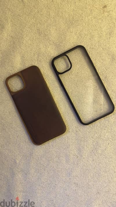 للبيع جراب جلد طبيعي +كريستال IPhone 14 Plus