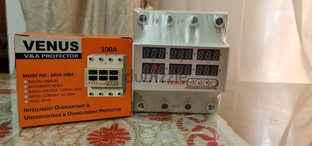 جديد بالكرتونه جهاز حماية 3 فاز 100Amper 3Phase Voltage Protector