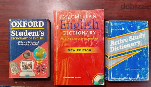 3 English dictionaries