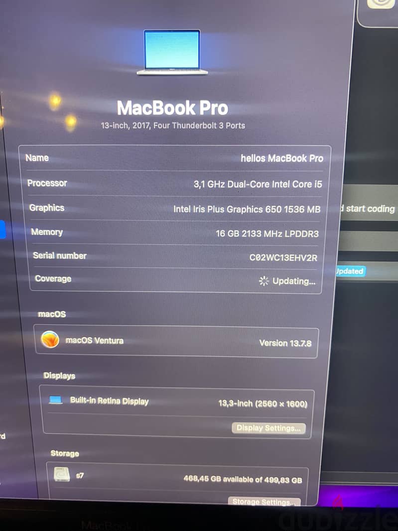 Macbook pro 2017 1