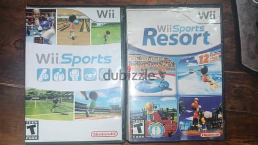 للبيع لعبتين Wii أصلية : wii Sports + wii Sports Resort بحالة ممتازة