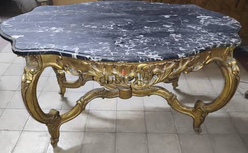 Portoro Marble Table. ترابيزه رخام بورتور ايطالي