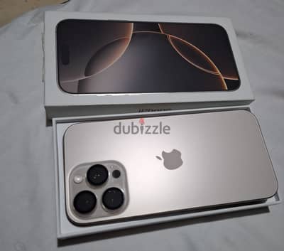 للبيع: iPhone 16 Pro Max – 256GB – تيتانيوم صحراوي