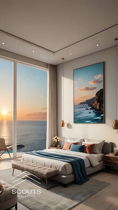 Chalet for sale, immediate delivery, 130, in La Vista 6, Ain Sokhna, directly on the sea, fully finished, next to Porto and Telal Sokhna