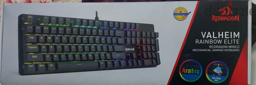 كيبورد Redragon Mechanical RGB بحالة الزيرو استعمال أقل من شهر
