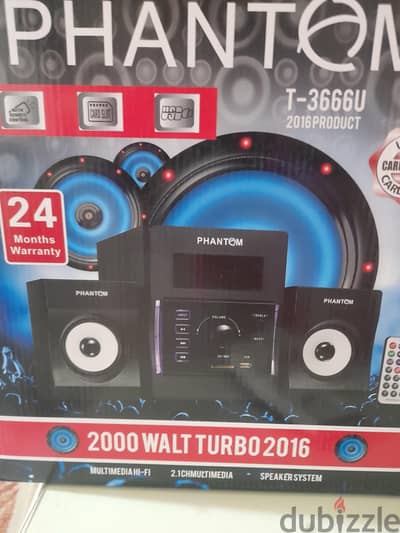 ​صب فانتوم 2.1 زيرو متبرشم بالكرتونة Phantom T-3666U (لم يفتح)