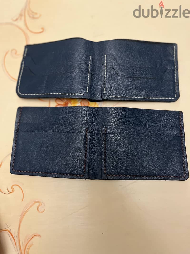 Leather blue wallet 1
