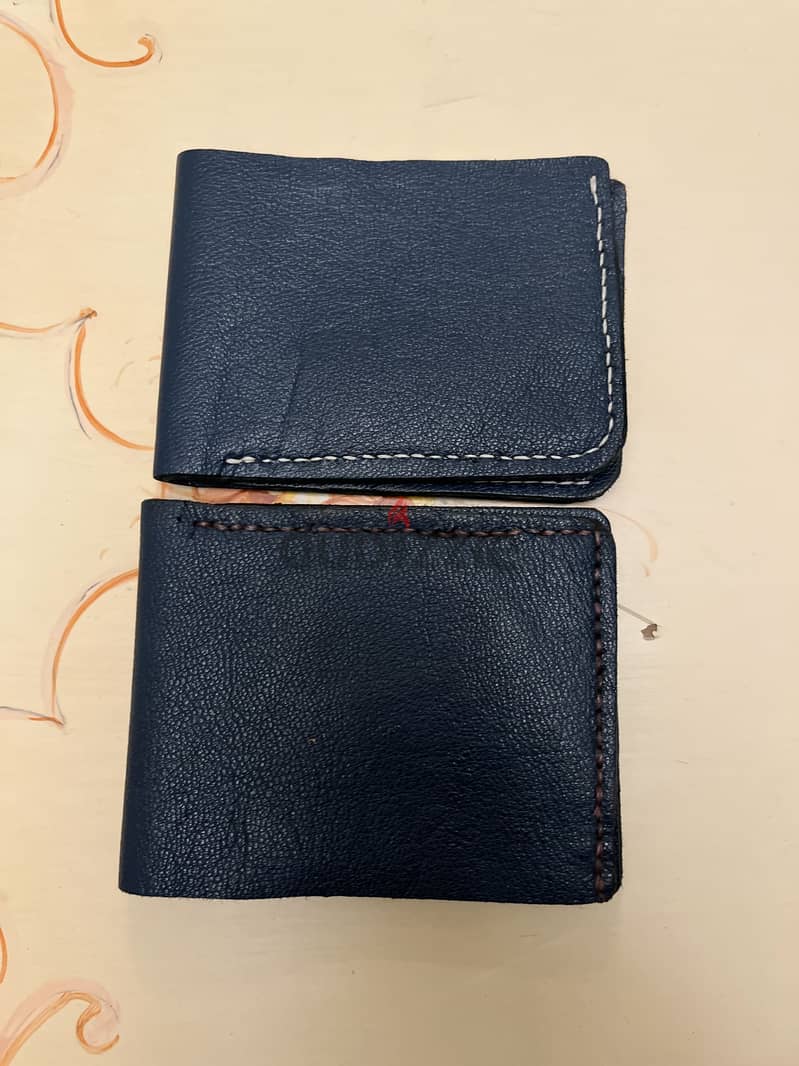 Leather blue wallet 2