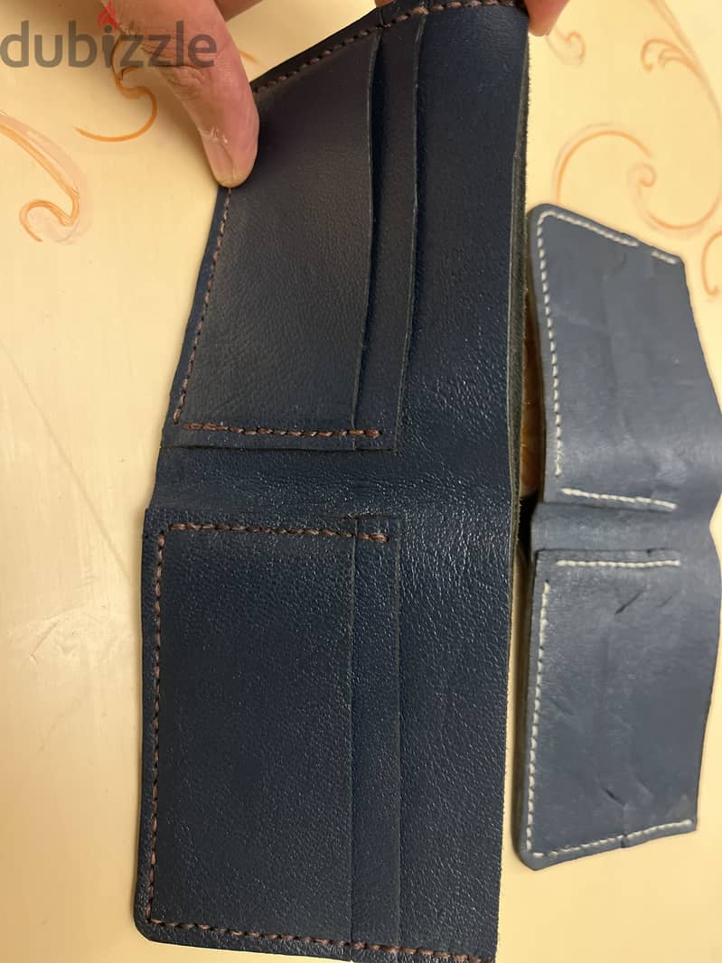 Leather blue wallet 3