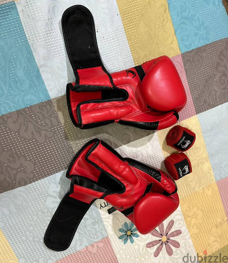 kickboxing gloves+ handwarabs 1
