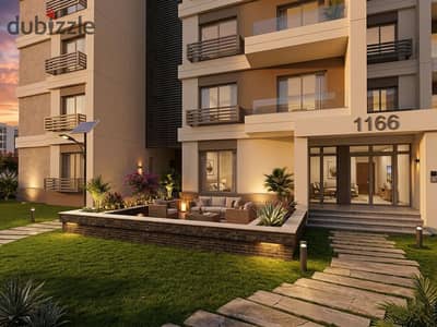 Apartment for sale in Noor City Ground floor with garden delivery within two months view wide garden NOUR