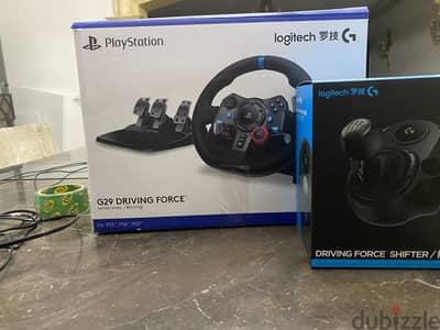 Used G29 steering wheel with shifter with original box and catalog