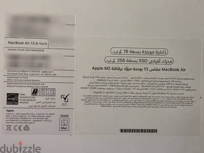 MacBook Air M2 Ship 13.6 inch 256Gb 16Gb Ram استخدم ٣ مرات فقط كالجديد
