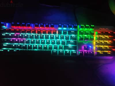 Rainbow Full Gaming Mechanical Keyboard Black AULA